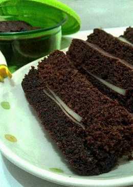 Brownies Kukus Cokelat Lapis Keju