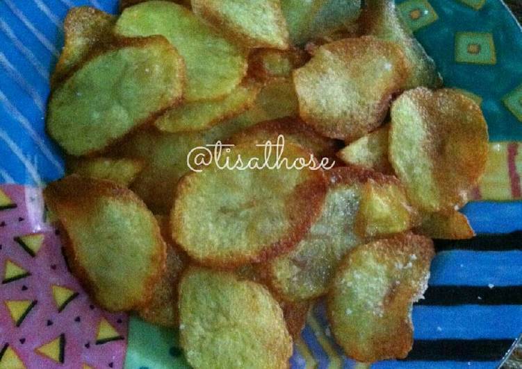 bahan dan cara membuat Potato chips (keripik kentang) ala Those