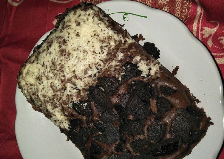 resep Brownis toping keju & oreo