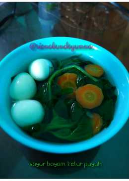 Sayur bayam telur puyuh