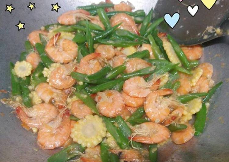 resep makanan Udang cah buncis