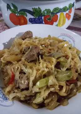 Tumis kol (kubis) daging sapi