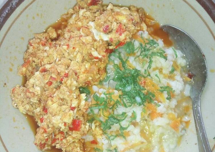 Resep Bubur Wortel Telur orak-arik - Tuti Aulia