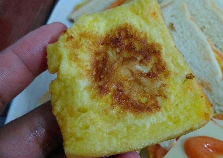 resep lengkap untuk Roti Tawar Celup Telor #BantuMantenBaru