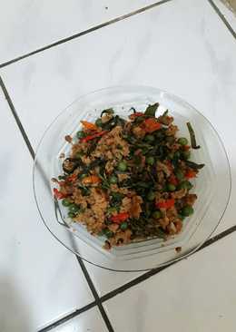 Oseng oncom leunca & kangkung