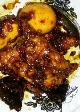 Bacem telor dan tempe legit