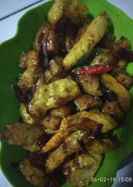 Tahu dorokdok alias kerupuk kulit. saori lada hitam