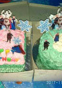 Kue Ulang Tahun Rainbow Cake Frozen