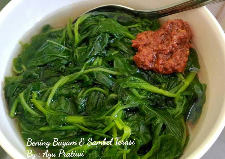 resep masakan Bening bayam & sambal terasi