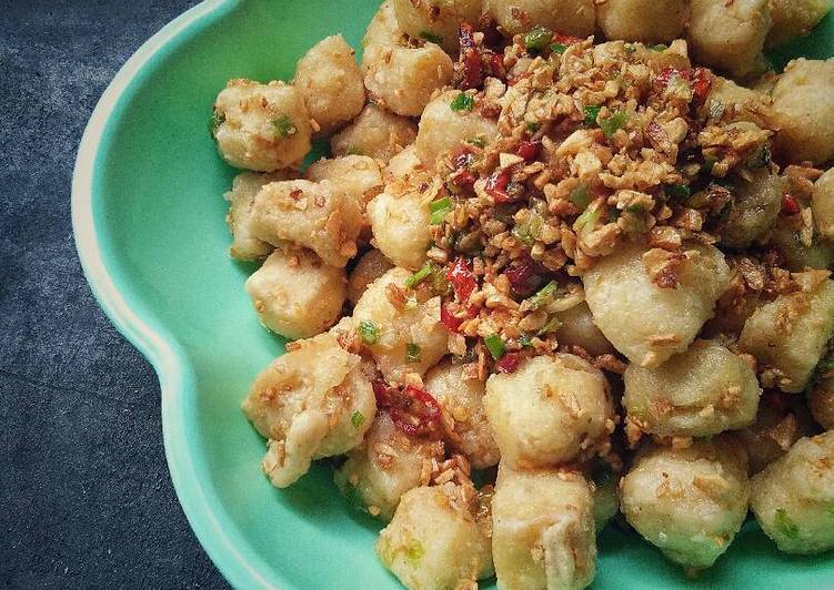 resep lengkap untuk Tahu crispy cabe garam