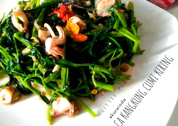 resep lengkap untuk Ca Kangkung Cumi Kering