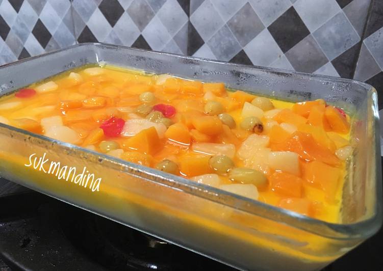 gambar untuk resep Puding Tahu Siram Buah Segarr