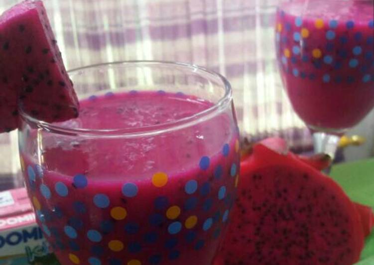 cara membuat Mango and dragon fruit juice