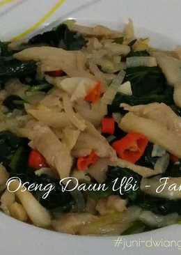 Oseng Daun Ubi dan Jamur