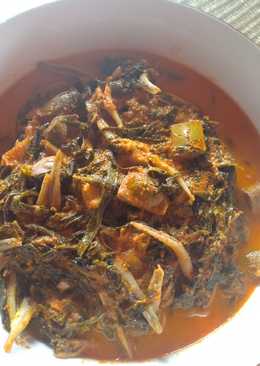 Gulai daun singkong petai dan teri