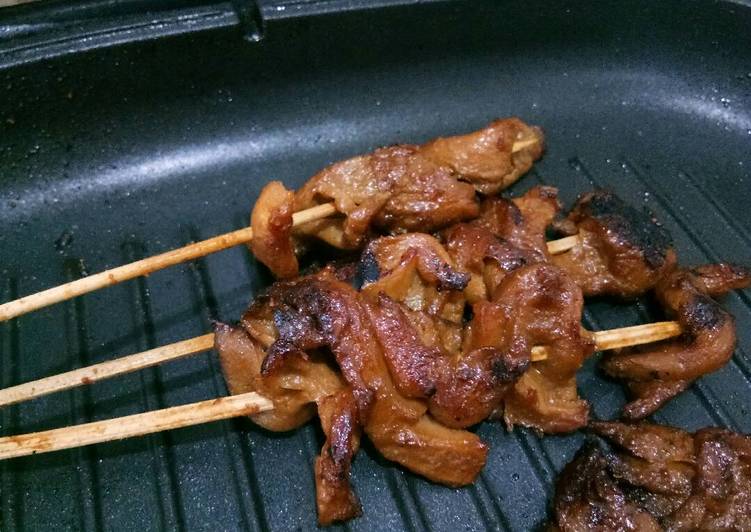 cara membuat Sate Jamur Teflon