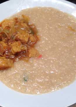 Bubur Oatmeal Tumis Tempe Toge Saus Tiram (menu diet sehat)