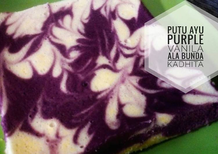 resep lengkap untuk Putu ayu purple vanila