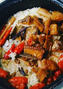 Nasi liwet ikan asin gabus