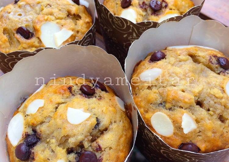 resep Banana Oat Muffin (moist anti gagal)