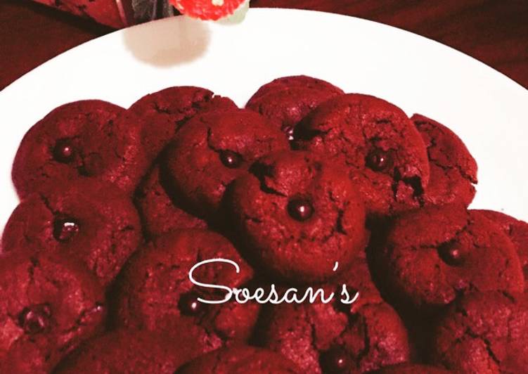 Resep Red velvet cookies Karya Soesans kitchen