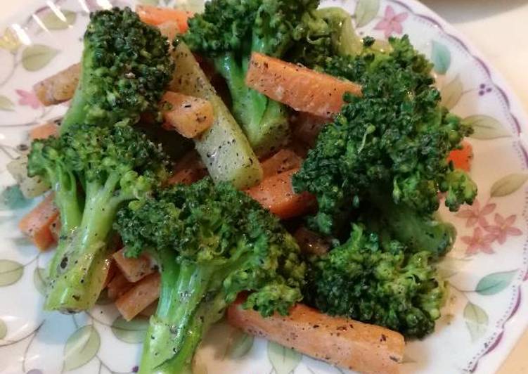 resep masakan Salad brokoli wortel dressing wijen