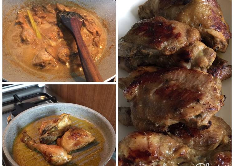 bahan dan cara membuat Ayam panggang manis gurih (grill pan)