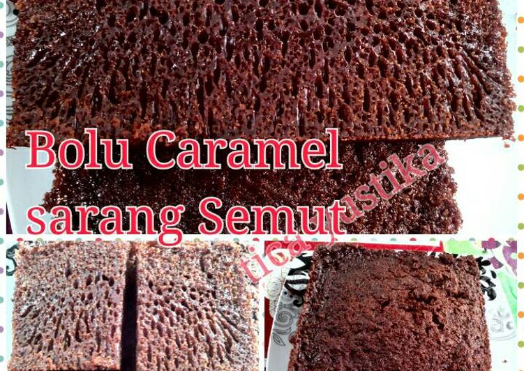 cara membuat Bolu caramel sarang semut anti gagal