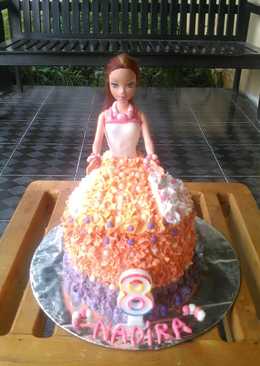 Barbie dolls cake base cake rainbow cake ny.liem