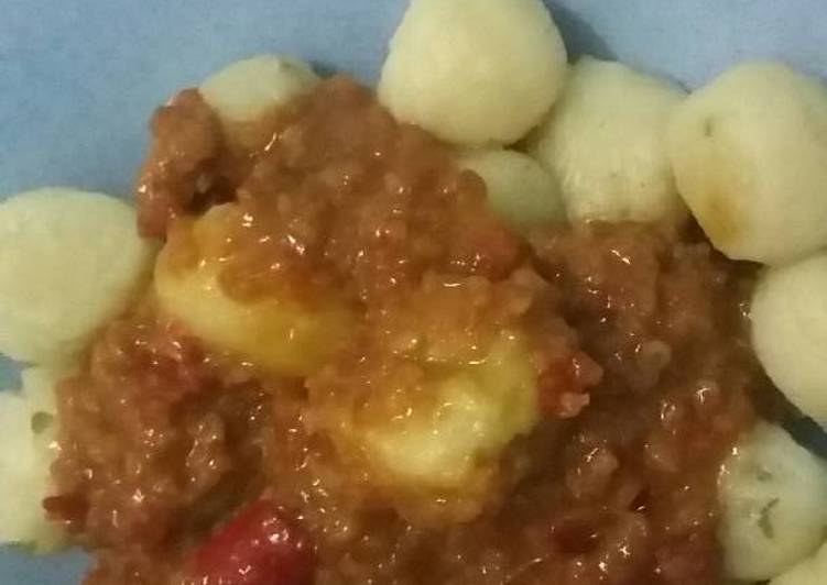 resep lengkap untuk Cilok bumbu kacang dan bumbu rujak