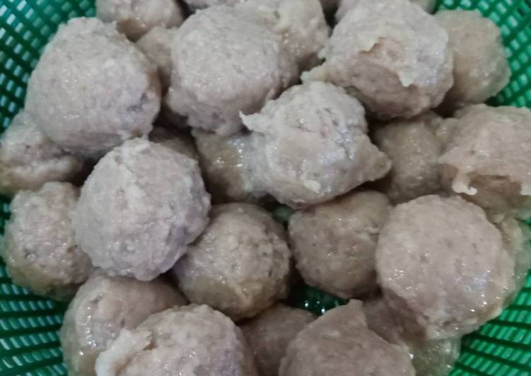 Resep Bakso sapi sehat kenyal ala melly