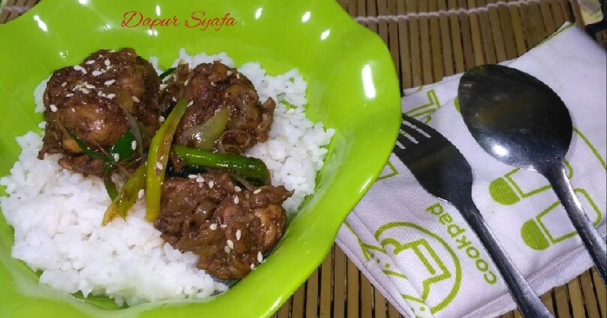 Resep Rice Bowl Ayam  Mentega Saos Tiram oleh Dapur Syafa 