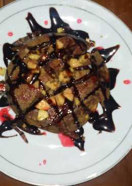 Coffe pancake with banana & kurma toppingðŸ˜†