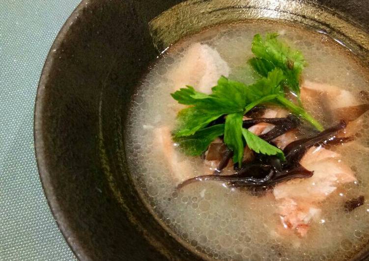 resep masakan Miso Salmon Soup