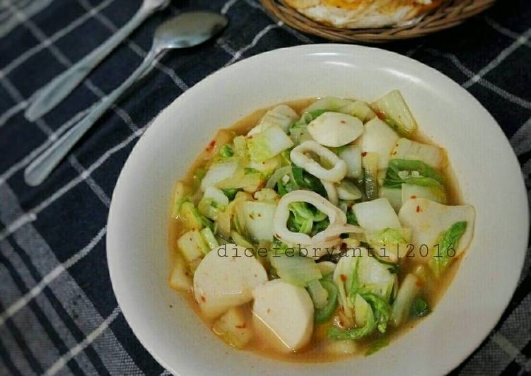 resep lengkap untuk Tumis Sawi Putih Seafood