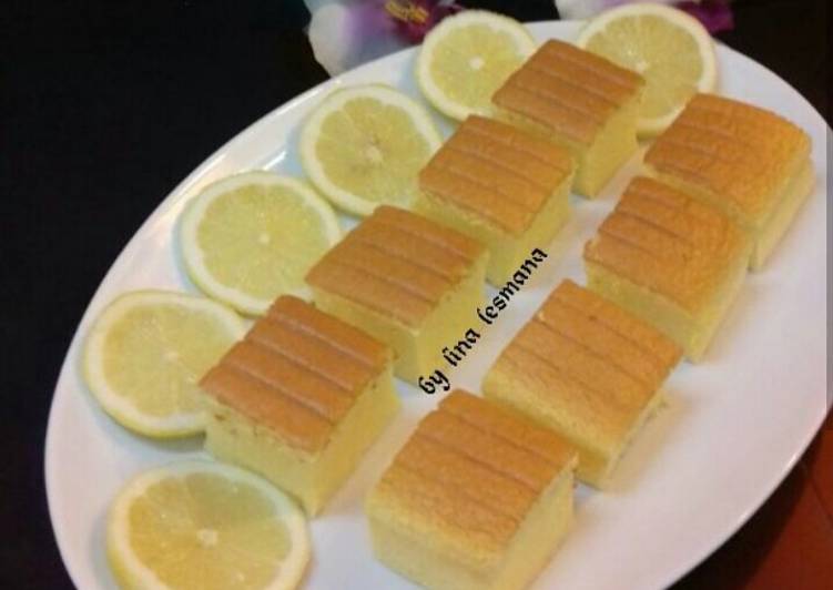 gambar untuk cara membuat Ogura lemonade sponge cake