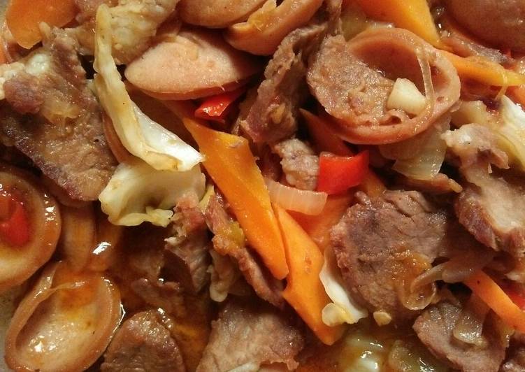 resep lengkap untuk Tumis vegie bratwurst daging sapi