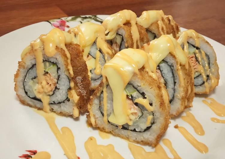 resep makanan Sushi Goreng Isi Salmon