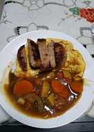 Japanese Curry Rice with Burger