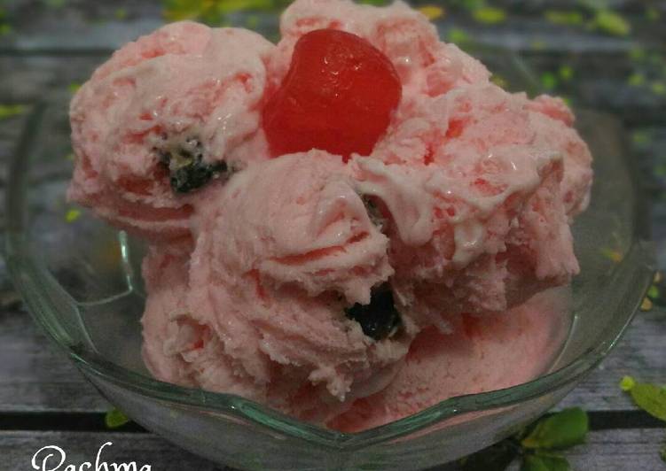 resep masakan Ice Cream Pondan Rasa Strawberry