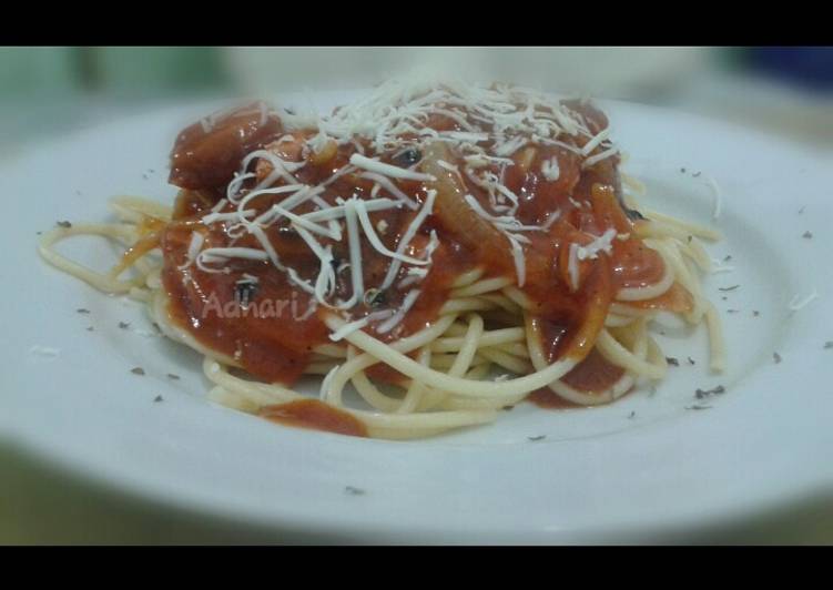 Resep Spaghetti with Barbeque Sauce Kiriman dari ririadhari