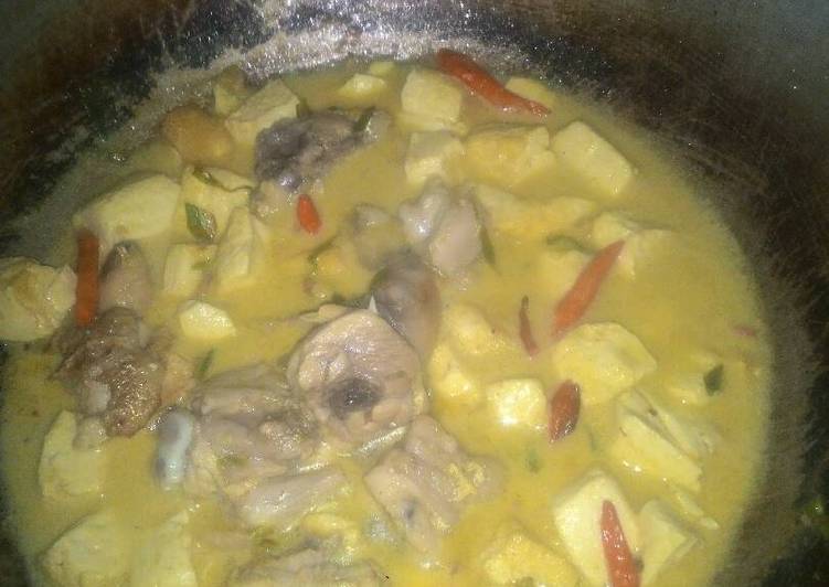 resep makanan Opor ayam tahu