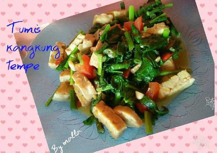 Tumis kangkung tempe