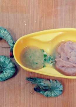 Bubur beras merah sup udang. Mpasi 7+