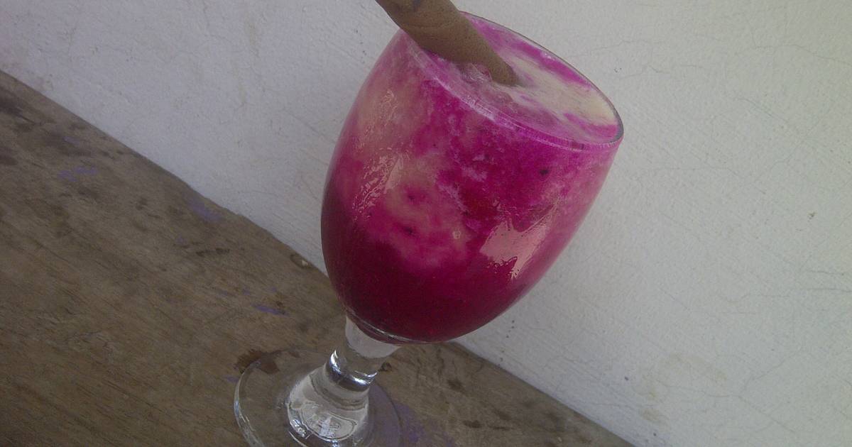 Resep Jus buah naga pisang mix/ Banana dragon fruit juice