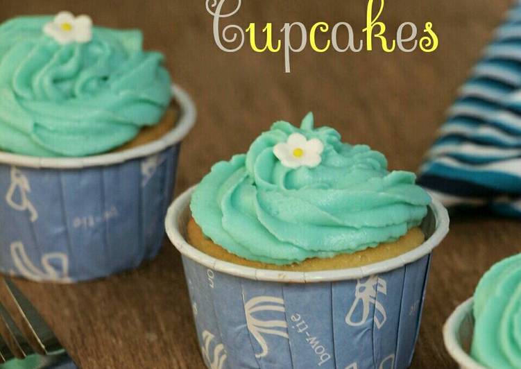 bahan dan cara membuat Vanilla Cupcake w/ Cream cheese frosting