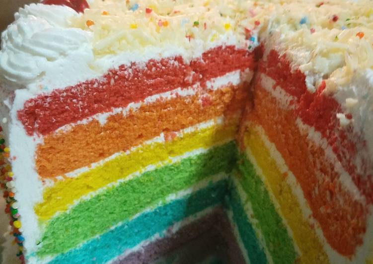 gambar untuk resep Rainbow Cake Kukus lembut