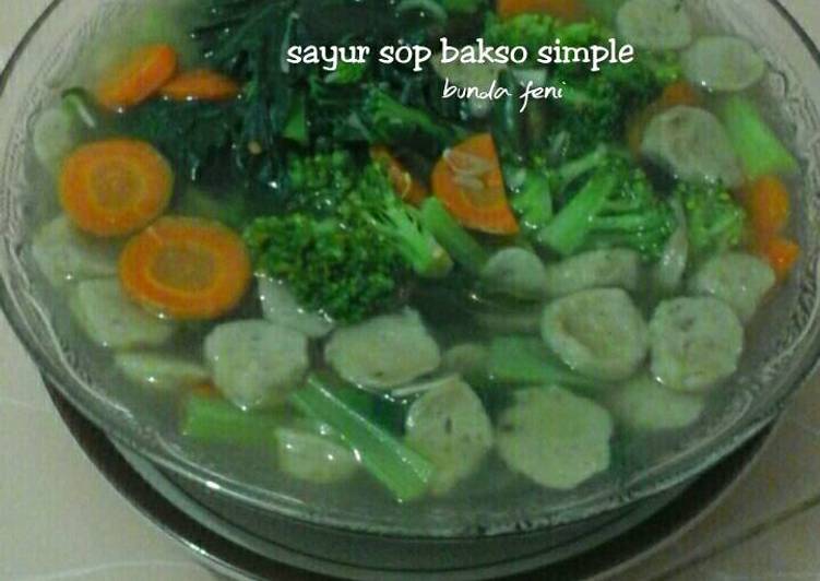 resep makanan Sayur sop bakso simple