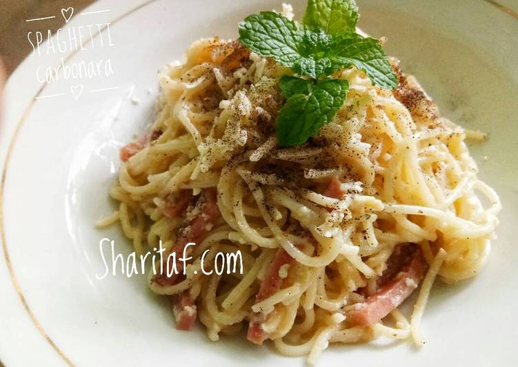 Resep Spaghetti carbonara - Shasa