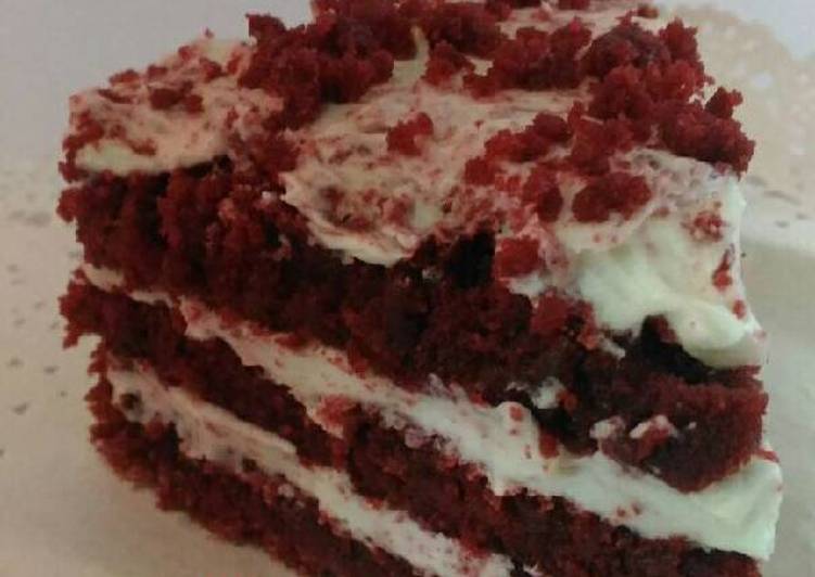 cara membuat Red Velvet ekonomis (2 telur)